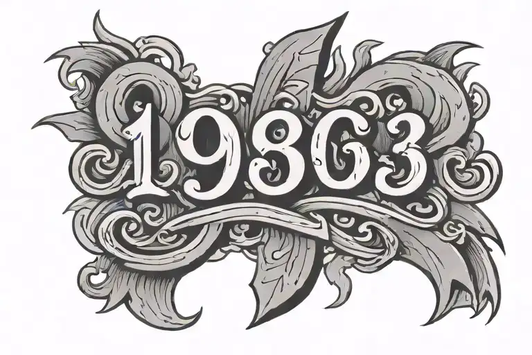 1993 written sign tattoo design idea