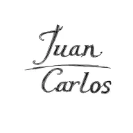 "Juan Carlos" name written tattoo design idea