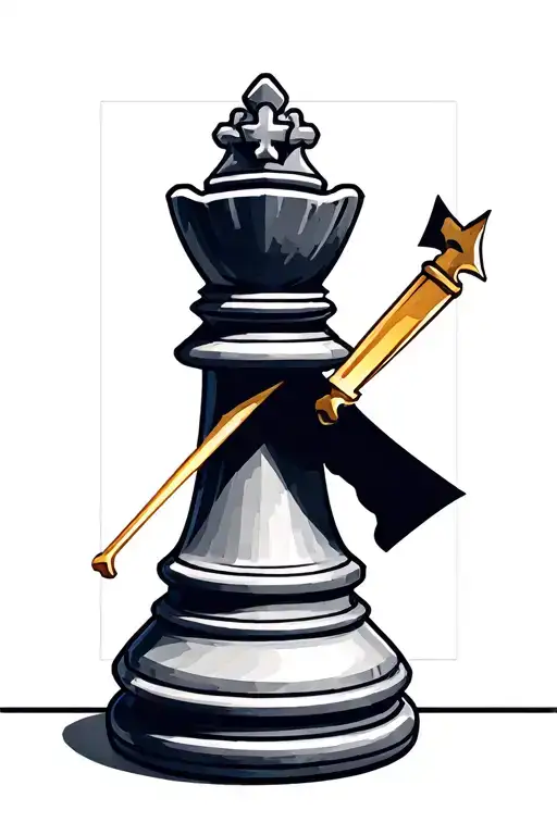 bishop chess piece with a shadow of a king chess piece tattoo design idea