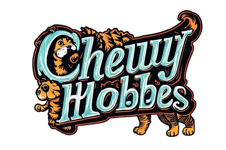 "Chewy Hobbes Calvin Molson" Dog names intertwined tattoo design idea