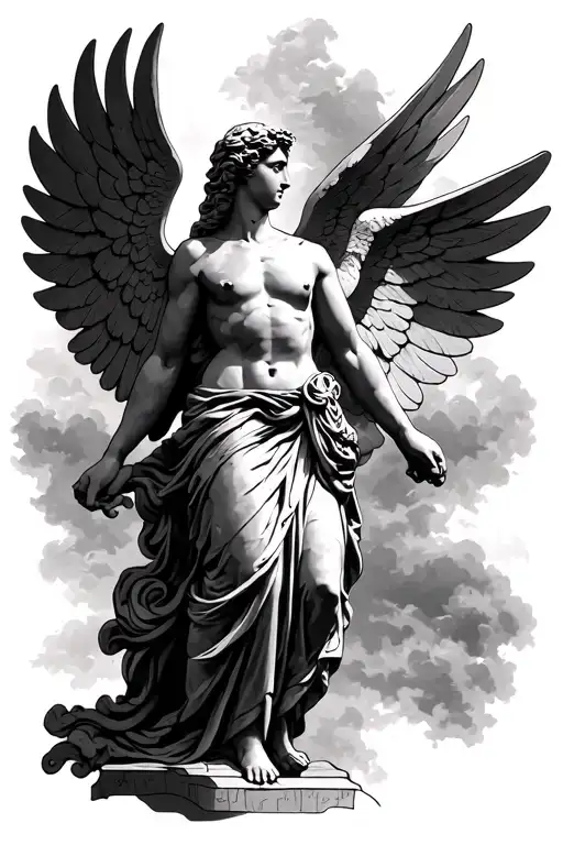 winged victory of samothrace  tattoo design idea