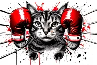 Cat boxing ring tattoo design idea