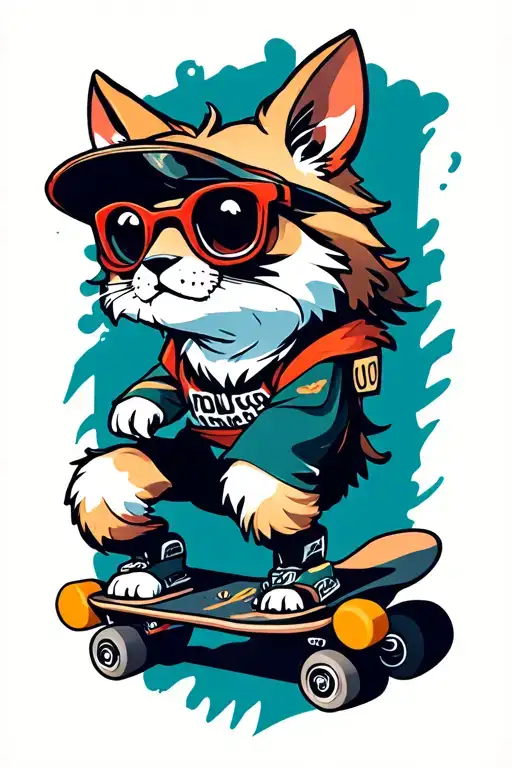 cool animal riding skate board design tattoo design idea