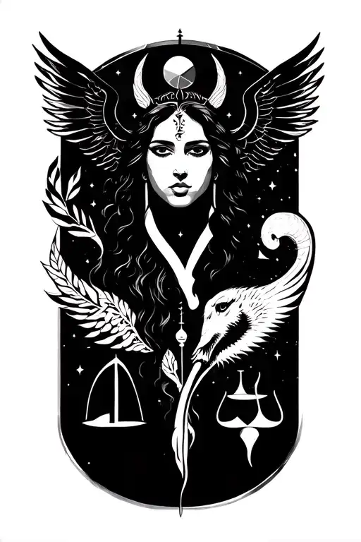 Gemini, Libra, Sagittarius and virgo zodiac sign tattoo design idea