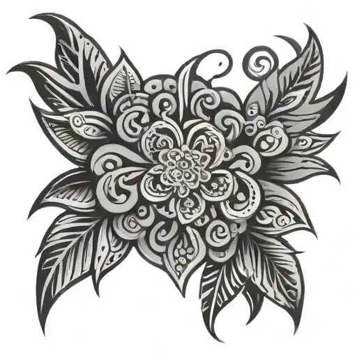 mexican tribal and hawaiian tribal tattoo design idea