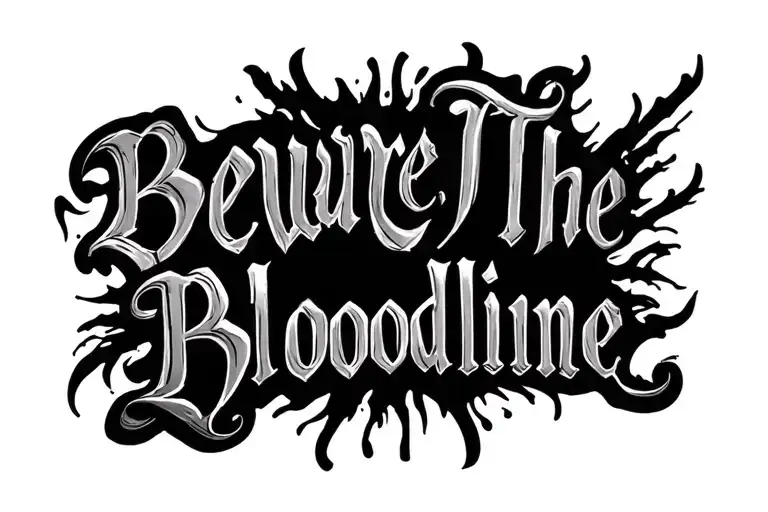 "Beware The Bloodline" words written tattoo design idea