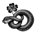 Gordian knot, 4 leaf clover, koru, snake tattoo design idea