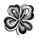 Gordian knot, 4 leaf clover, koru, snake tattoo design idea