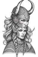 female viking face tattoo tattoo design idea
