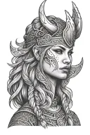 female viking face tattoo tattoo design idea