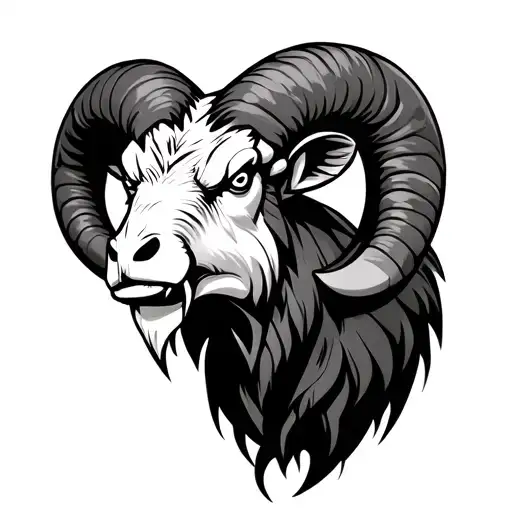 Angry Ram tattoo design idea