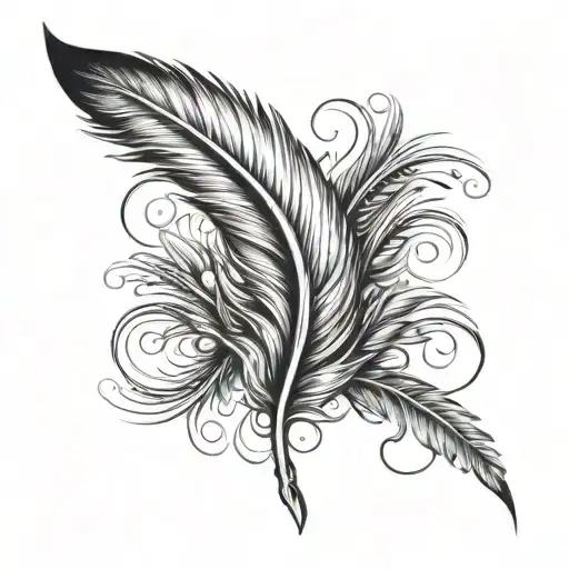 feather infinity tattoo design idea
