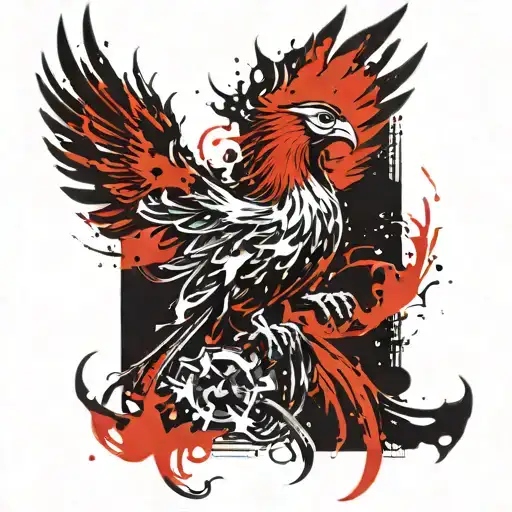 phoenix rising from the ashes tattoo design idea