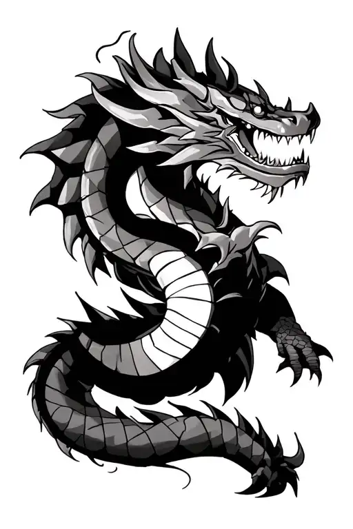 Shenron from Dragon Ball Z tattoo design idea