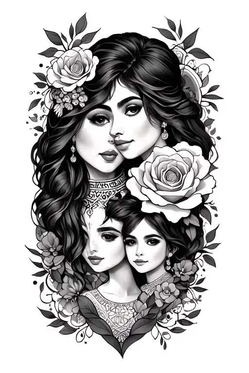 Arabic Spanish family love tattoo design idea
