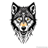 shadow wolf silhouette tattoo design idea