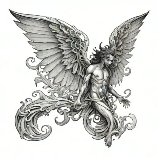 Incubus wings spread tattoo design idea