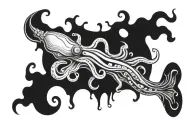 squid wrapping its tentacles tattoo design idea