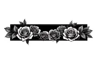 hearts and roses dark for cover in a group along a line to cover lower back tattoo tattoo design idea