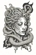 Medusa crying tattoo design idea