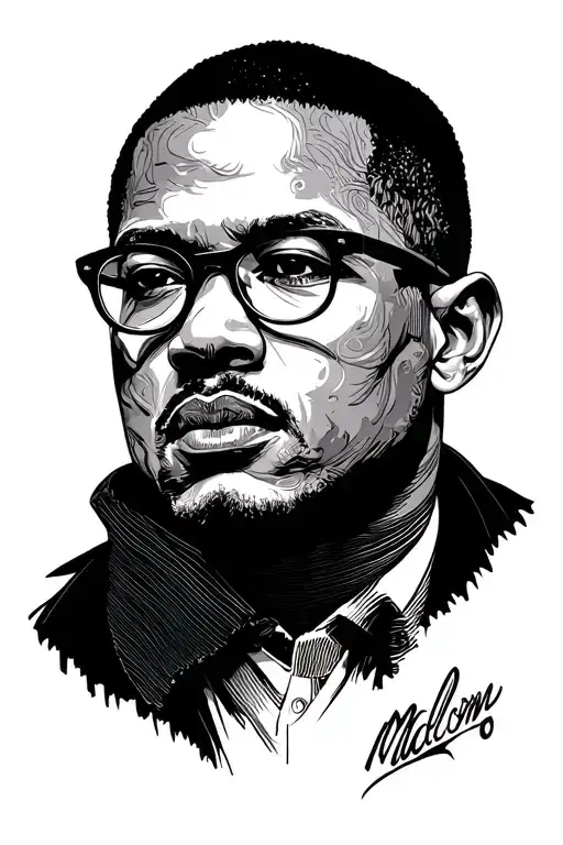 malcom x tattoo design idea