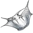 manta ray tattoo design on the tricep in an organic dark cybercygilistic design tattoo design idea