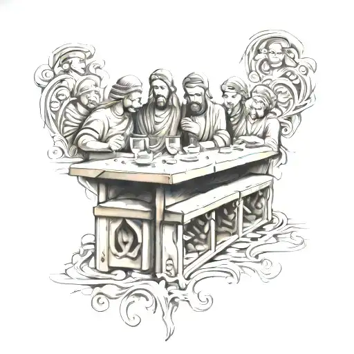 the last supper tattoo design idea
