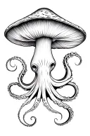 mushroom octopus tattoo design idea