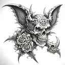 666 surounded tattoo design idea