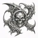 666 surounded tattoo design idea