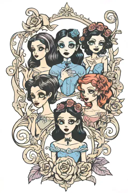 coraline see no evil, Wybie speak no evil, Emily corpse bride hear no evil tattoo design idea