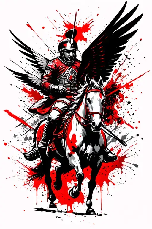 polish cavalry winged hussars tattoo design idea