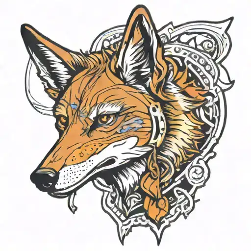 coyote hunting  tattoo design idea