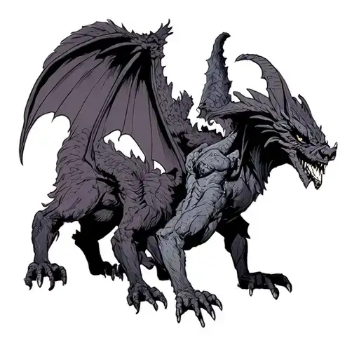 4 Gargoyles, Barley Gargoyle, Hop Gargoyle, Water Gargoyle, Yeast Gargoyle, combining their powers to make beer Gargoyle tattoo design idea