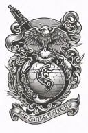 usmc enlisted ega tattoo design idea