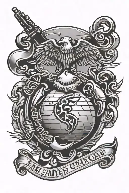usmc enlisted ega tattoo design idea