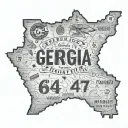 state of Georgia, exit 47 on I85 sign, 678 area code tattoo design idea