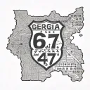 state of Georgia, exit 47 on I85 sign, 678 area code tattoo design idea