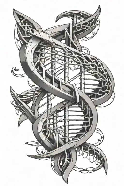 DNA double helix intertwined tattoo design idea