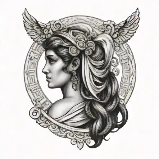 athena greek goddess tattoo design idea