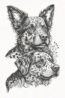 yorkshire terrier and bernese mountain dog tattoo design idea