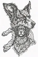 yorkshire terrier and bernese mountain dog tattoo design idea