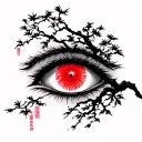 poison tree and kamui sharingan eye tattoo design idea