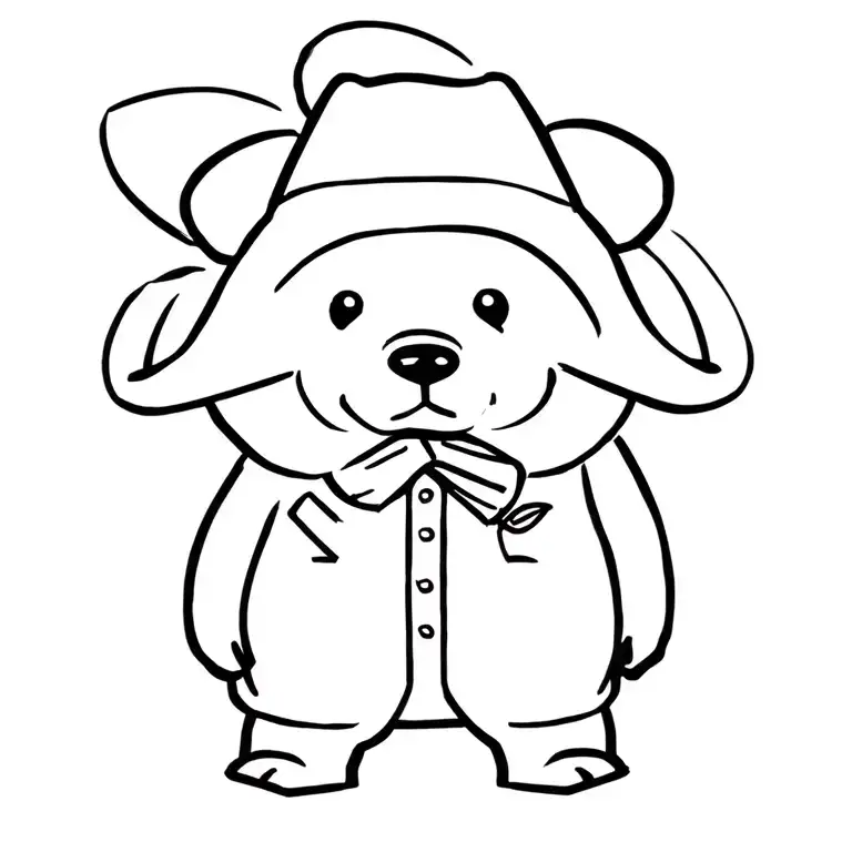 Paddington Bear standing tattoo design idea