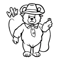 Paddington Bear standing tattoo design idea