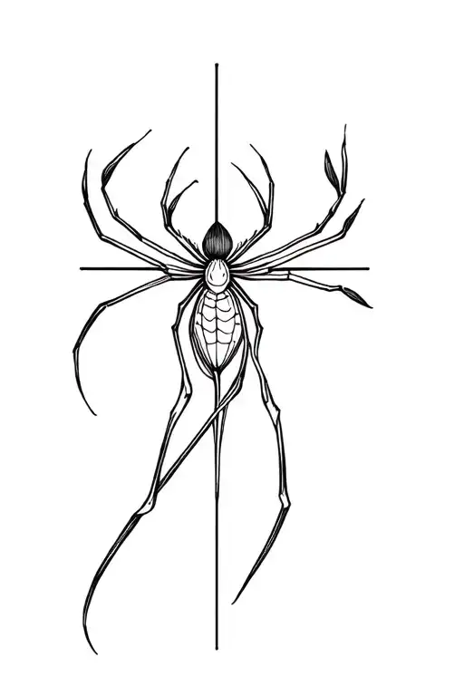 spiderlily behind cross tattoo tattoo design idea