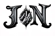"L J N" 3 Peaks tattoo design idea