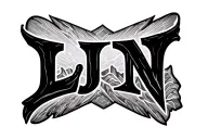 "L J N" 3 Peaks tattoo design idea