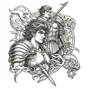 guts and griffith tattoo design idea