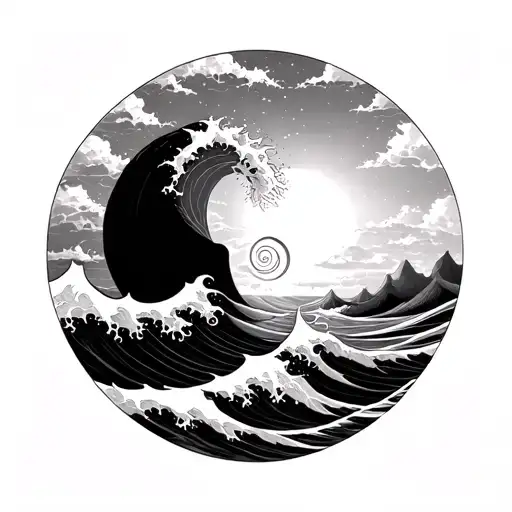 Mix a sea wave with the sun (as if they were in love and united) and an infinity tattoo design idea